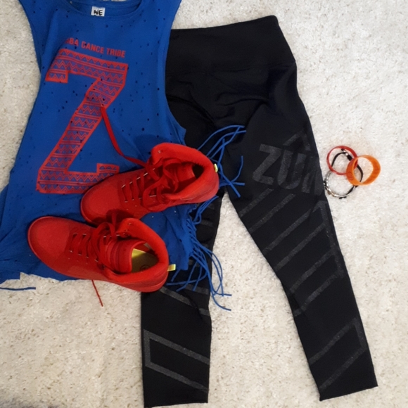 High waisted Zumba 3/4 leggings, M - Picture 2 of 5